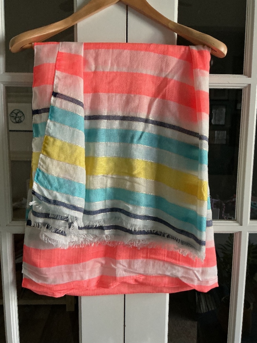 Lilly Pulitzer 38x80 Striped Scarf W/ Gold